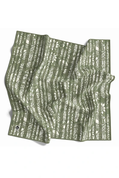 Twill Batik Şal Desenli Haki Renkli 90x90 Eşarp (İpek İçermez) Kenar Dikiş Şekli El Dikişli ürün görseli 1