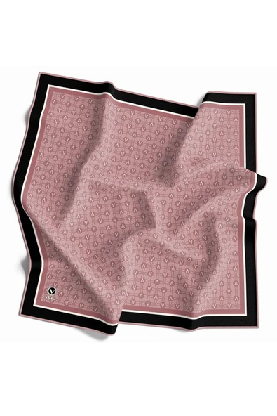 Twill V Desenli Pudra Renkli 90x90 Eşarp (İpek İçermez) Dikim Şekli : El Dikişi ürün görseli 1