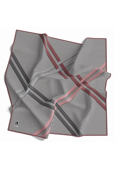 Twill Çizgili Pötikareli Çizgili Desenli Pudra Renkli 90x90 Eşarp (İpek İçermez) ürün görseli 1