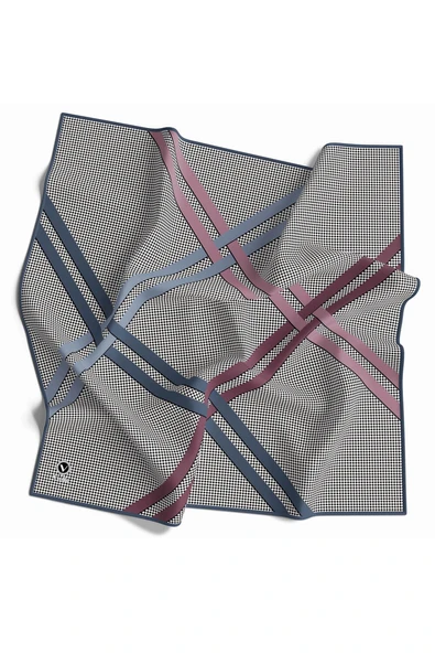 Twill Çizgili Pötikareli Çizgili Desenli İndigo Renkli 90x90 Eşarp (İpek İçermez) ürün görseli 1