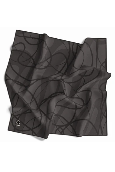 Twill Karışık Çizgi Desenli Lila Renkli 90x90 Eşarp (İpek İçermez) Kenar Dikiş Şekli El Dikişli ürün görseli 1