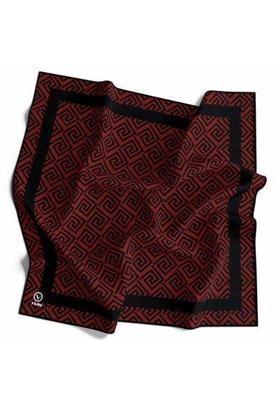 Twill Minimalist Desenli Kırmızı Renkli 90x90 Eşarp (İpek İçermez) Kenar Dikiş Şekli El Dikişli ürün görseli 1