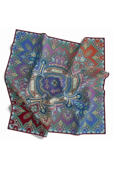 Kristal Şal Desenli Bordo Renkli 90x90 Dikim Şekli : El Dikişi Eşarp (İpek İçermez) ürün görseli 1