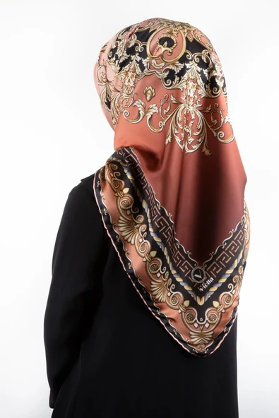 Twill Barok Desenli Taba Renkli 90x90 Eşarp (İpek İçermez) Dikim Şekli : El Dikişi ürün görseli 1