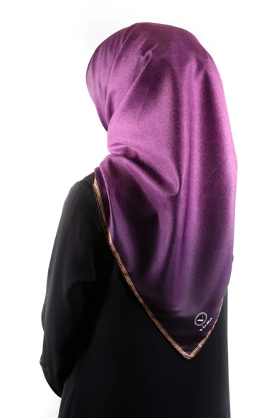 Twill Degradeli Mürdüm Renkli 90x90 Eşarp (İpek İçermez) ürün görseli 1