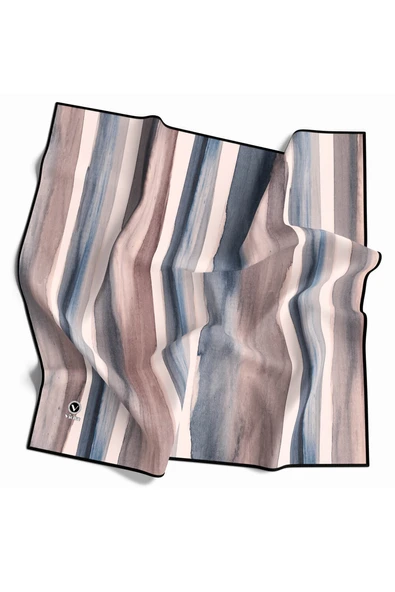 Twill Suluboya Çizgi Desenli Vizon Renkli 90x90 Eşarp (İpek İçermez) Kenar Dikiş Şekli El Dikişli ürün görseli 1