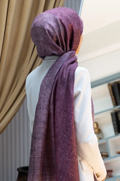 % 100 İpek Damask Desenli Pudra Renkli 90x210 Şal ürün görseli 1