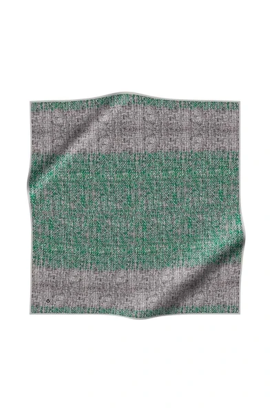 %100 Twill İpek Dokulu Desen Benetton Yeşili - Sütlü Kahve Renkli 90x90 Eşarp Kenar Dikiş Şekli El Dikişli ürün görseli 1