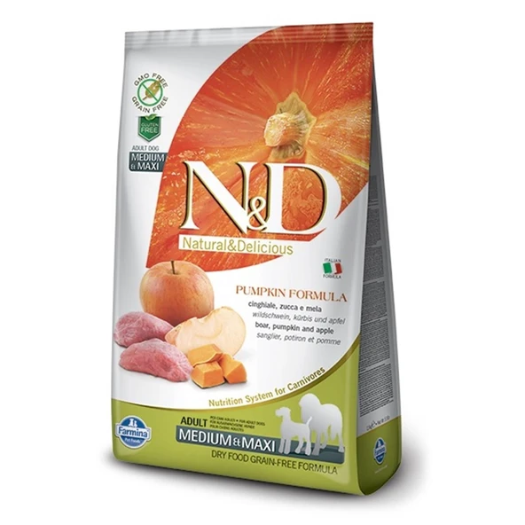 Nd Yaban Domuzlu Balkabaklı Medium Maxi Köpek Maması 12 Kg ürün görseli 1