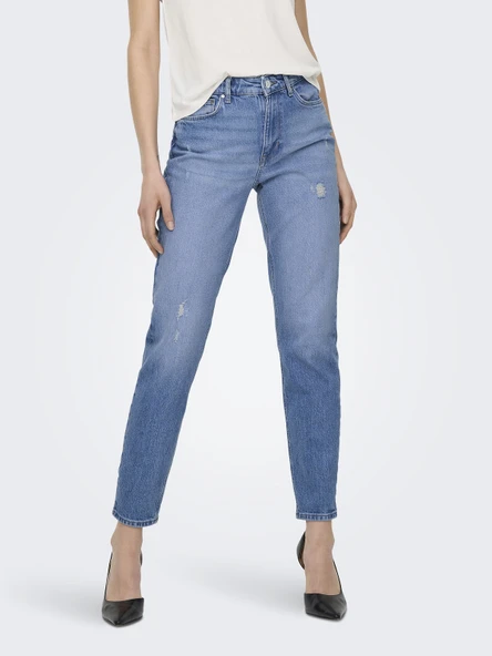 ONLY Düz Kesim Yırtık Desenli Bayan Kot Pantolon 15249500 ürün görseli 1