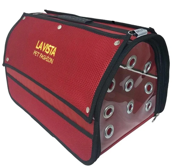 La Vista Lüx Flaybag Perdeli Kedi, Küçük Köpek Taşıma Çantası 43-26-27Cm 1300Gr KIRMIZI ürün görseli 1