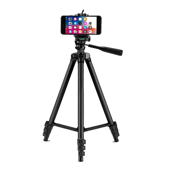 GDX 330 Telefon Tutuculu Tripod 134 cm Ultra Hafif Alüminyum Kamera ve Telefon Tripodu ürün görseli 1
