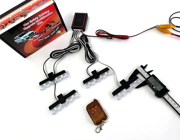 Turuncu Panjur Led 4lü Çakarlı Modlu Kumandalı 12v - Resim 3