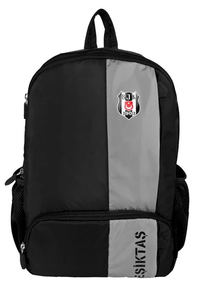 Beşiktaş Gri Şeritli Siyah Sırt Çantası ürün görseli 1