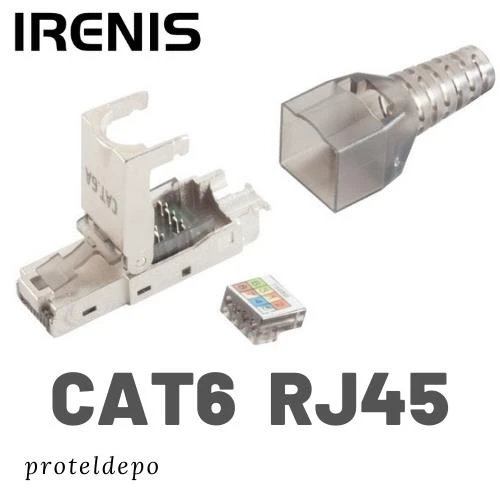 IRENIS CAT6 RJ45 Aletsiz Montaj tipi Konnektör, Cat6, Cat6a Kablo uyumlu ürün görseli 1