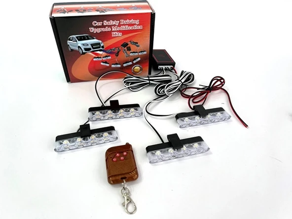 Turuncu Panjur Led 4lü Çakarlı Modlu Kumandalı 12v - Resim 5