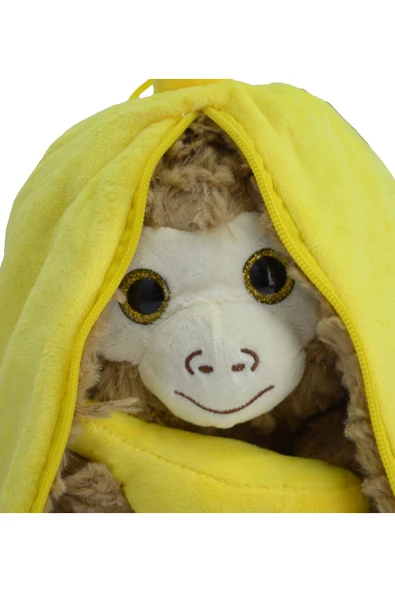 Peluş Maymun Hem Muz Hem Maymun 30 Cm - Resim 6