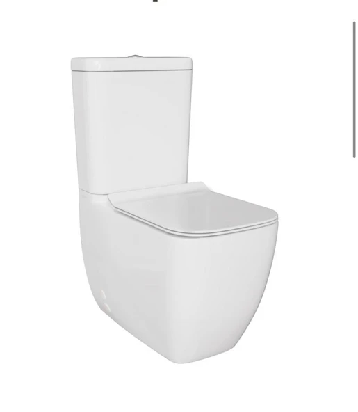 S25 SQUARE DUVARA SIFIR KANALSIZ KLOZET+REZERVUAR+İÇ TAKIM+KLOZET KAPAĞI SET ürün görseli 1