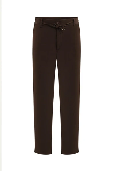 Erkek Bağcıklı Lastik Belli Slim Fit Kumaş Pantolon – Rahat Kalıp, Günlük & Şık Kombin Pantolonu ürün görseli 1