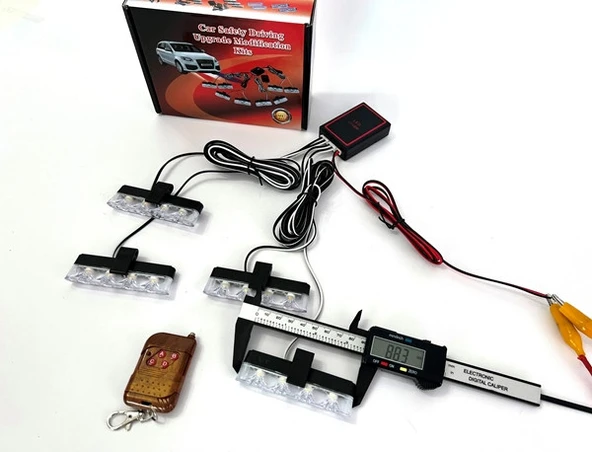 Turuncu Panjur Led 4lü Çakarlı Modlu Kumandalı 12v - Resim 2
