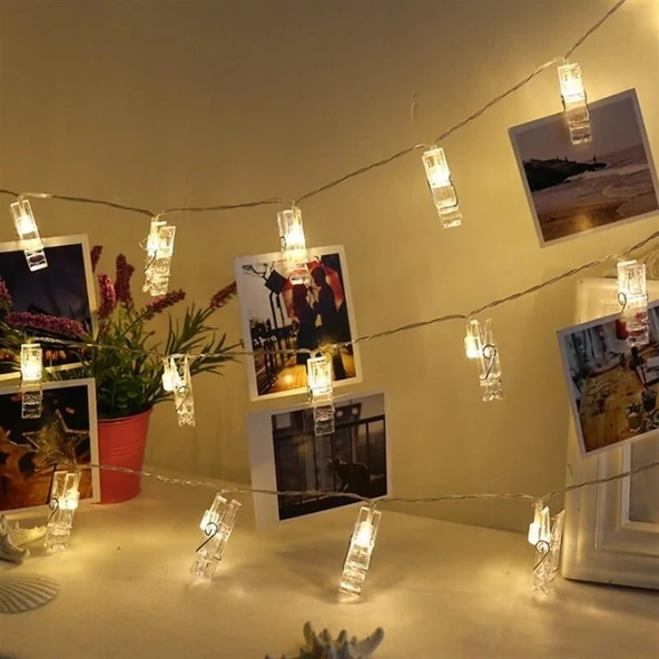 Hdmarketim Mandal Led Pilli Şerit Lamba Işık (3,40 Metre) Altın Renk ürün görseli 1