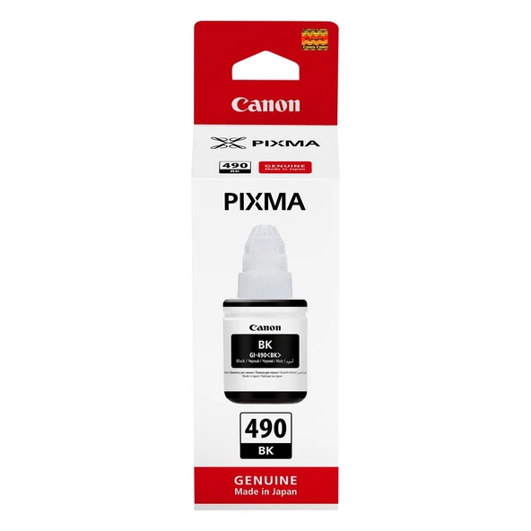 CANON GI-490 BK SİYAH KARTUŞ 6000 SAYFA 135ml 0663C001 G1410 G1411 G2410 G2411 G3410 G3411 G3415 G4411 ürün görseli 1