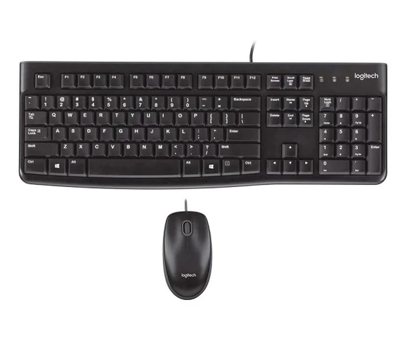 Logitech MK120 Q Türkçe Usb Standart Kablolu Siyah Klavye+ Mouse ürün görseli 1