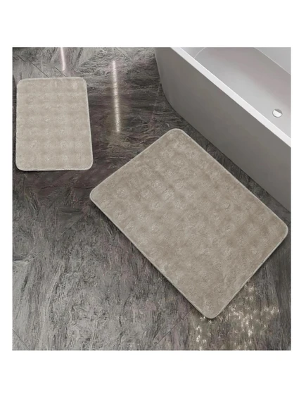 Schafer Home Pia peluş 2 li Banyo Paspası-bej ürün görseli 1