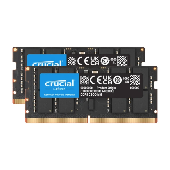 32GB (2X16) 6400MHZ CL52 Ddr5 Dizüstü Bilgisayar Ram CT2K16G64C52CS5 ürün görseli 1