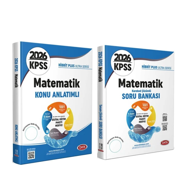 Data Yayınları 2026 KPSS Matematik Hibrit Plus Ultra Serisi Konu Anlatımlı ve Soru Bankası Seti 2 Kitap ürün görseli 1