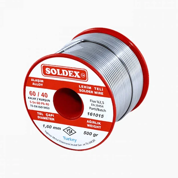 Lehim Teli Kurşunlu SN 60 PB 40 1,60mm 500Gr 60/40 ürün görseli 1