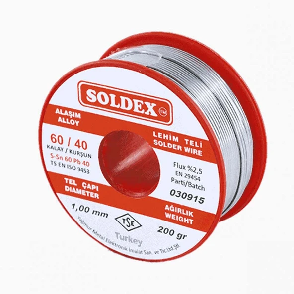 Lehim Teli Kurşunlu SN 60 PB 40 1,00mm 200Gr 60/40 ürün görseli 1