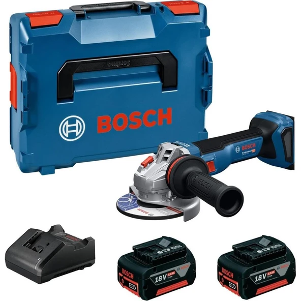 Bosch Profesyonel GWS 18V-11 S 2X4.0AH Çift Akülü Devir Ayarlı Taşlama 06019N40002X4A ürün görseli 1
