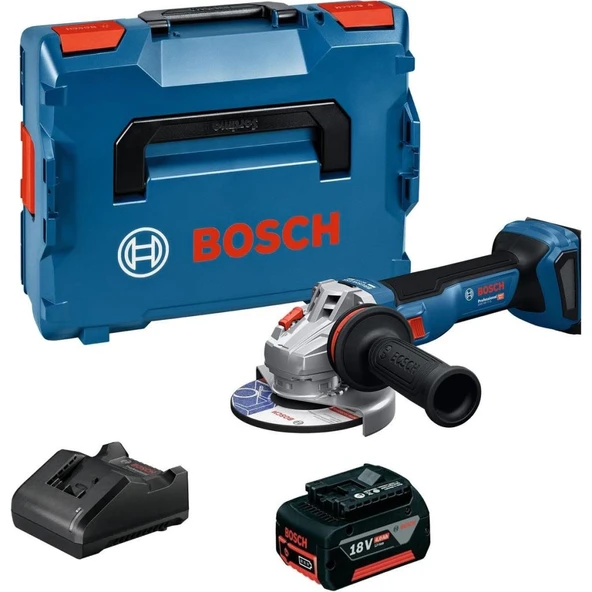 Bosch Profesyonel GWS 18V-11 S Tek Akülü 4 Ah Devir Ayarlı Taşlama 06019N40001X4A ürün görseli 1