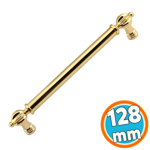 Mobilya Çekmece Mutfak Dolabı Dolap Kapak Kulpları Kulb Kulpu Metal Gold Altın Kulp 128 mm ürün görseli 1