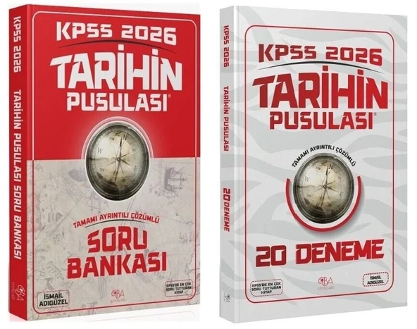 CBA Yayınları 2026 KPSS Tarihin Pusulası Soru Bankası + 20 Deneme 2 li Set - İsmail Adıgüzel CBA Yayınları ürün görseli 1