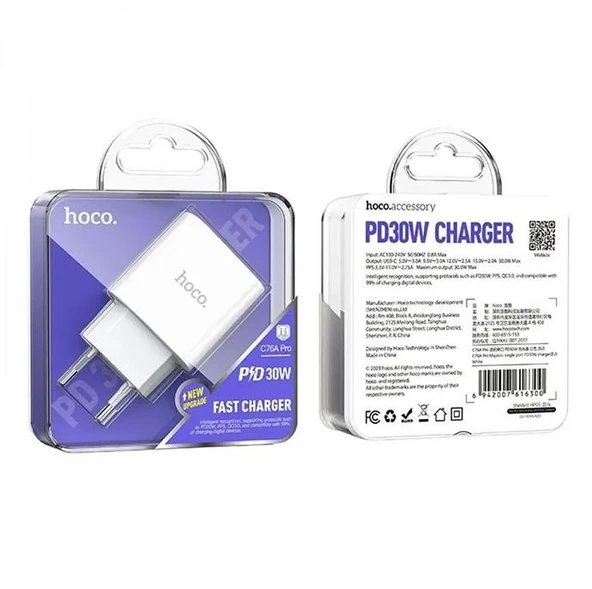 Hoco C76A Type-c PD30W Hızlı Şarj Adaptörü - Resim 5