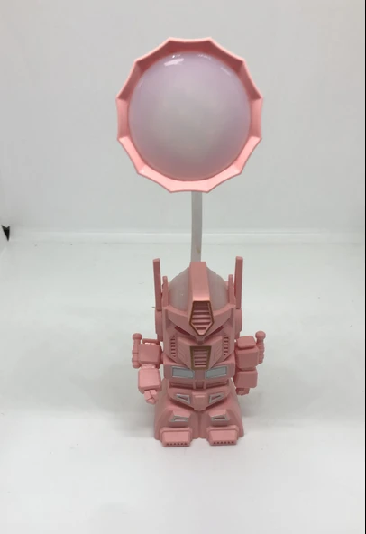 LEBRON Işıklı Şarjlı Kalemtraşlı Robot Masa Lambası PEMBE ürün görseli 1
