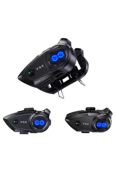 Y5x Rgb Işıklı Intercom 5 Kişi Bağlantılı 1000mah Motosiklet Bluetooth Kulaklık Seti ürün görseli 1