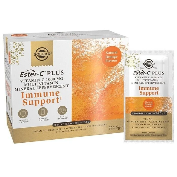 Solgar ESTER-C Plus Vitamin C 1000 MG Efervesan 21 Sachet ürün görseli 1