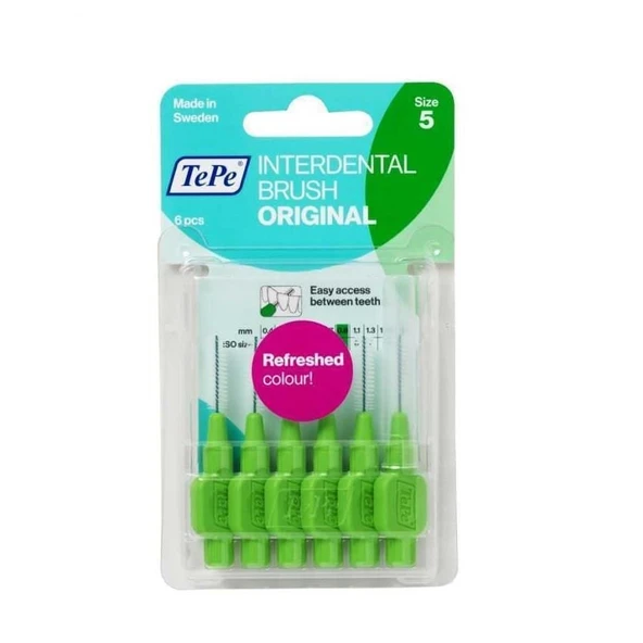 Tepe Interdental Brush Original 6 Pcs , 0.8 MM TePe Arayüz Fırçası YEŞİL ürün görseli 1