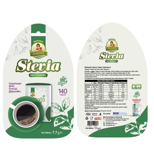 Stellaslm Stevia Tatlandırıcı 140 Tablet ürün görseli 1