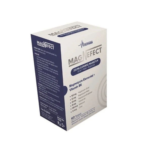 Magnefect 200 mg Elemental Magnezyum 60 Tablet ürün görseli 1