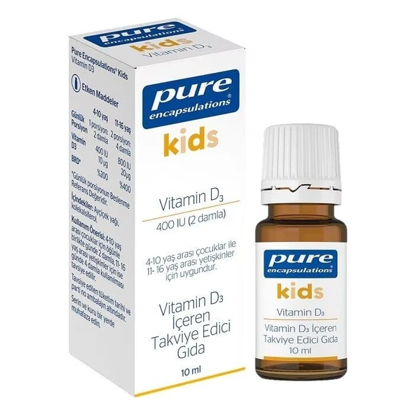 Pure Encapsulations KIDS Vitamin D3 400 Damla 10ml ürün görseli 1