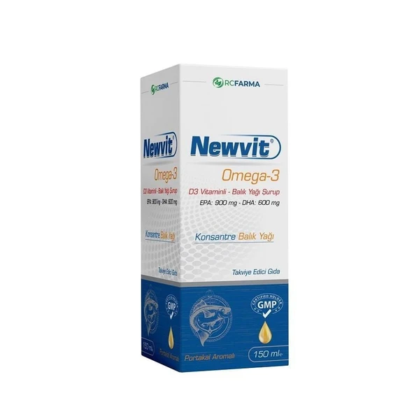 Newvit Omega 3 D3 Vitaminli Balık Yağı Şurup 150ml ürün görseli 1