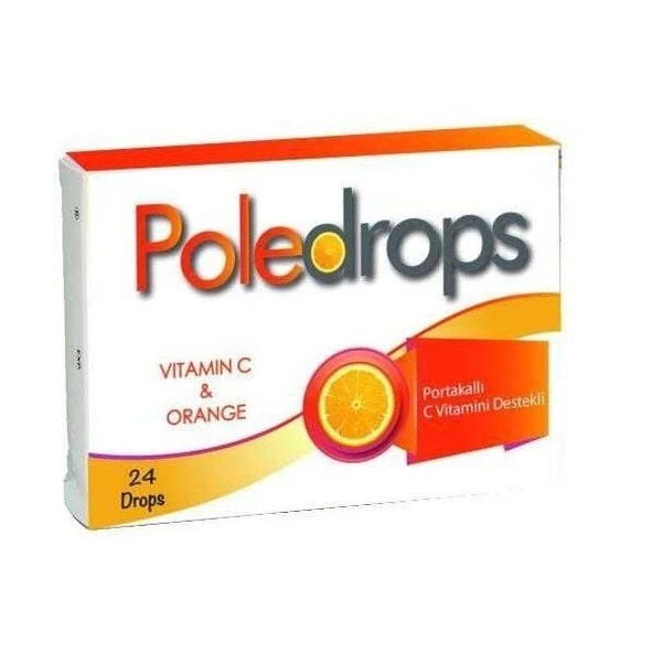 PoleDrops Vitamin C Orange - Portakal C Vitamini Destekli 24 Drops Pastil ürün görseli 1
