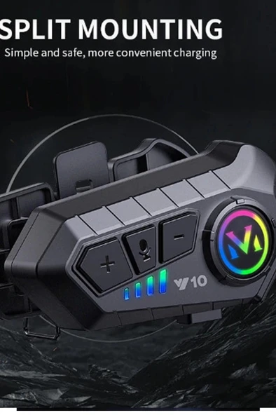 Y10 Kask Kulaklık Bluetooth Motosiklet Kulaklık 5,3 Bluetooth Intercom Motorsiklet Kulaklık ürün görseli 1