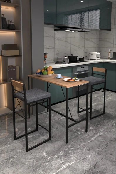 RETRODESİNG Retodesign Minderli Good Bar Masa Takımı - Resim 3