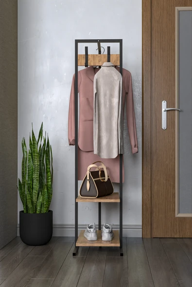 Retodesign Raflı Elbise Askısı Minik Portmanto - Resim 5