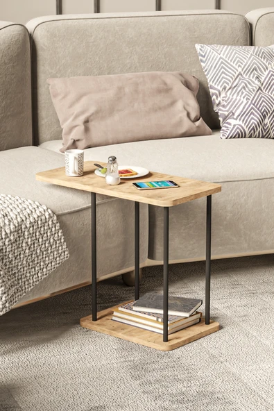 Retodesign ÇAM DİKDÖRTGEN YAN SEHPA 1614 - Resim 4